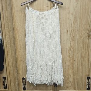 Elegant Cream Lace Skirt See Measurements